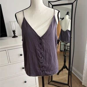 Topshop Plum Button-Front Spaghetti Strap Cami
